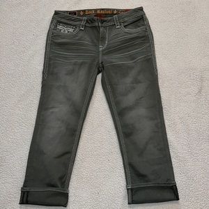 Rock Revival Calli Mid-Rise Curvy Crop jeans size 30 Gray